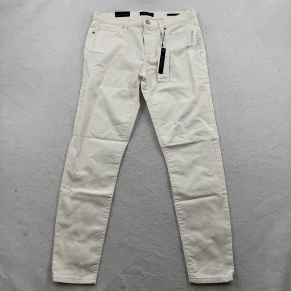 NWT Banana Republic Women's White Mid Rise Skinny Denim Jeans Size 28 Inseam 29 - Picture 1 of 9